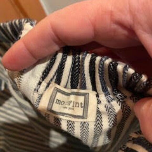 Anthropologie Mo:Vint Stripe Cut Out Midi Dress Stripe BackTie Anthropologie M - Picture 4 of 11